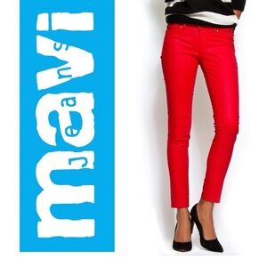 NWT MAVI RED SERENA SUPER SKINNY ANKLE JEANS SIZE 28
